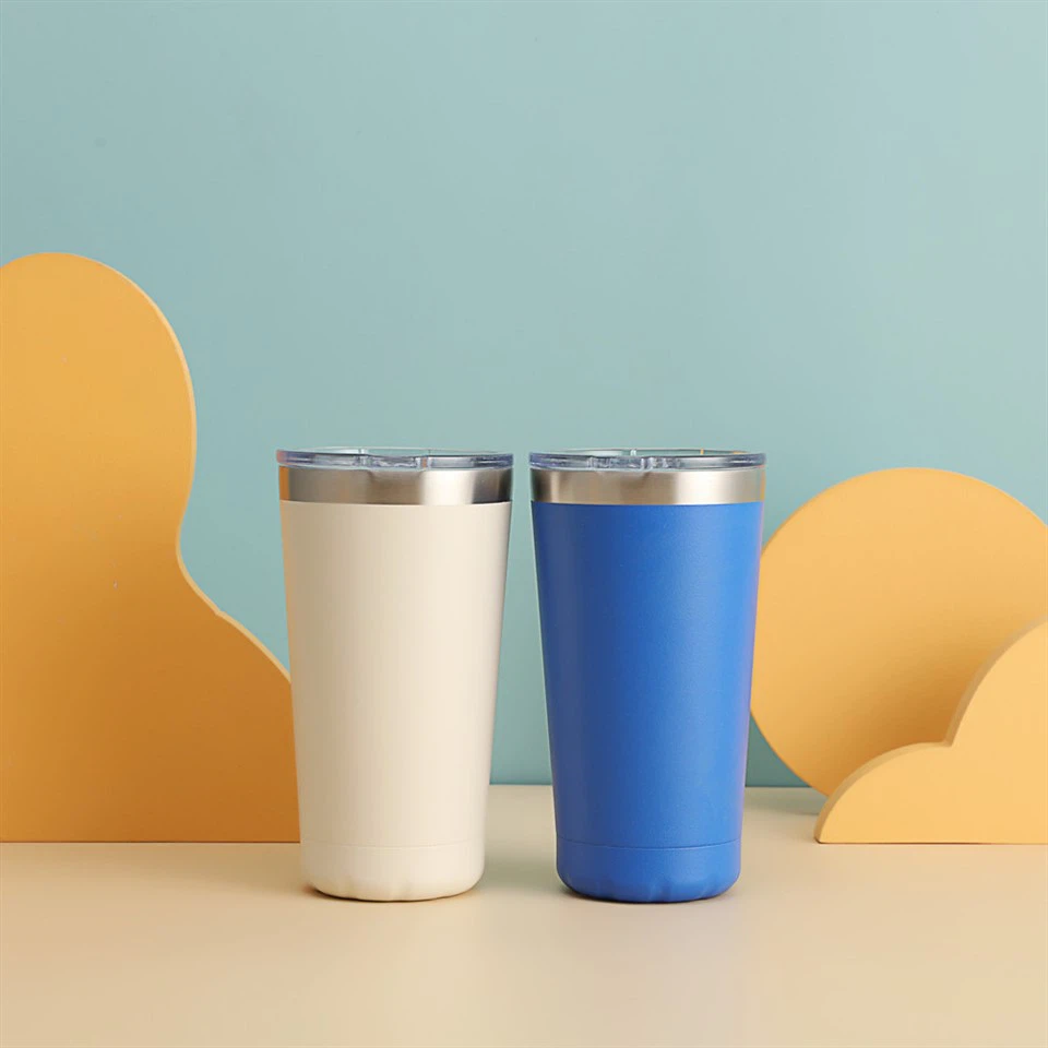 Copo a vácuo copo de aço inoxidável de parede dupla 14 onças caneca de cerveja café